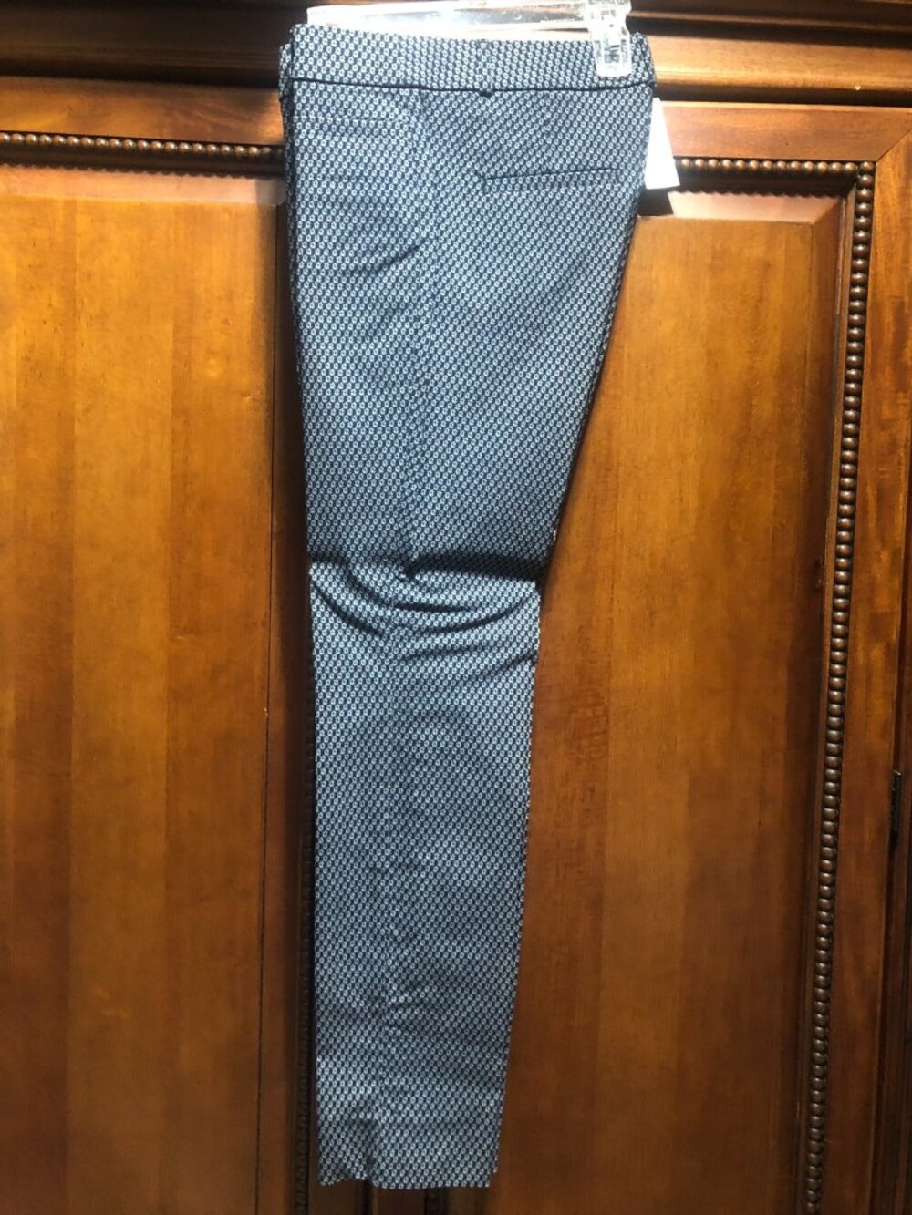 NWT Banana Republic Sloan Slim Ankle Pants Size 0 Blue Geometric Stretch